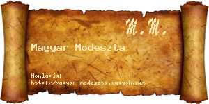 Magyar Modeszta névjegykártya