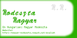 modeszta magyar business card